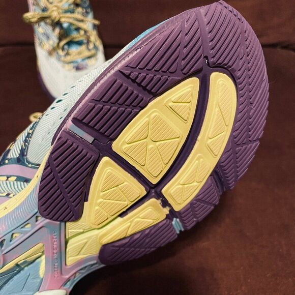 ASICS GEL NOOSA TRI 10 Womens MEDIUM Blue Purple Lime 7.5 39 EUR - Picture 7 of 11